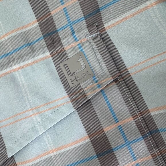 Huk Fishing Performance Shirt Mens 2XL XXL Button Down Vented Short Sleeve - Picture 6 of 7